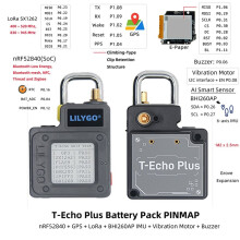LILYGO TTGO T-Echo L76K LoRa SX1262 Funkmodul NRF52840 1,54 E-Paper GNSS RTC NFC mit Summer BHI260AP 433 MHz