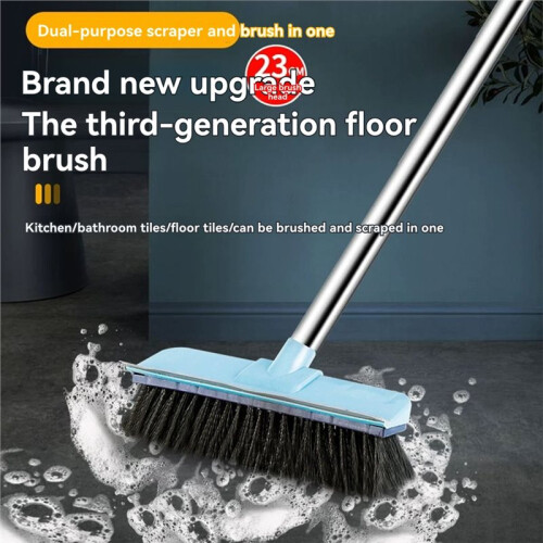 Floor Scrub Brush with Long Adjustable Handle 2 in 1 Scrape Brush Floor Scrub Brush with Long Adjustable Handle 1