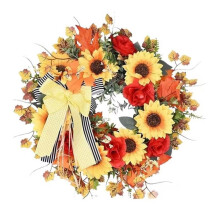 Fall Wreath Thanksgiving Sunflower Wreath for Door Realistic Garland Multifunctional Decoration for Wall Backyard