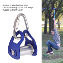 Poulie Coulissante pour Slackline, pour Sports de Plein Air, Poulie Coulissante pour Tyrolienne, pour Entraînement, Parcours D'Obstacles, Poulie pour