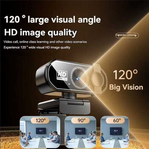 HD USB Webcam with Dual Microphones for PC Laptop Computer Web Camera Zoom Video Calling USB Webcam 1080P