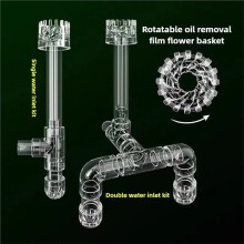 Transparent Akvarieskimmer Akryl Liljerör SpinSurface Inflöde Utflöde Vatten Växttank Filter Rengöring Akvarium B