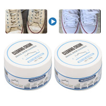 2 pezzi da 100 g di Crema detergente per scarpe con spugna per scarpe bianche e interni auto