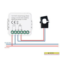 Tuya WiFi Meter Current Sensor Statistician 80A Home Power Monitor AC100-240V Single Phase Clamp 1CH