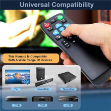 Button Remote for Seniors Fit for Tv, Streaming Box, Soundbar Audio Recevier and DVD/VCR/Sat, Best Gift for Family