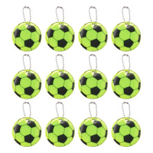 12PCS Reflector Pendant Soccer Keychain,Safety Football Reflector ,Reflective Keyring for Cycling Walking Running