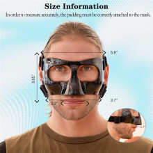 Sports Face Guard, Nose Guard for Broken Nose, Basketball Football Softball Training Face Protect Shield, Black Close