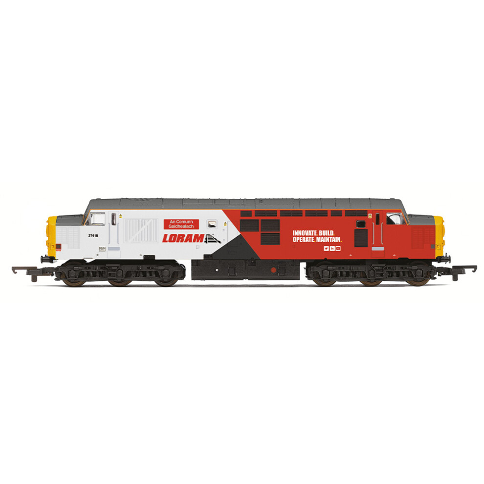 Hornby R30436TXS RailRoad - Loram - Class 37 - 'An Comunn Gaidhealach' 37418 (DCC Sound Fitted) Loco Era 11 Model Train, White and Red, OO Gauge - Image 6
