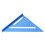 Regla triangular de aluminio azul, 235.00 g, escalas 2