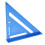 Regla triangular de aluminio azul, 235.00 g, escalas 1