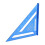 Regla triangular de aluminio azul - 537,00 g, métrico 12