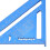 Regla triangular de aluminio azul, 235.00 g, escalas 11