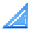 Regla triangular de aluminio azul, 235.00 g, escalas 13