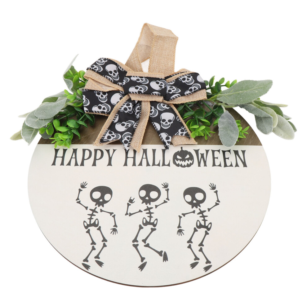 Funny Halloween Skull Welcome Door Sign Plywood Spooky Decor 30cm