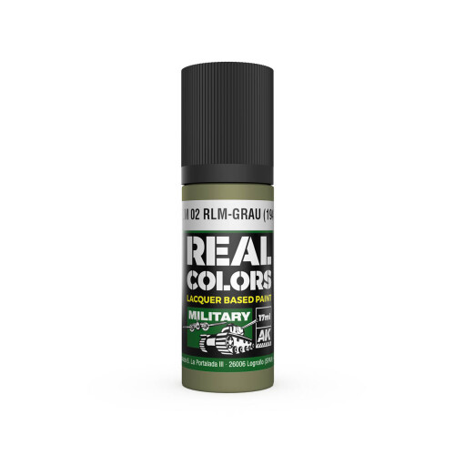AK Interactive RC933 RLM 02 RLM-GRAU (1941) 17ml Real Colours Lacquer Paint