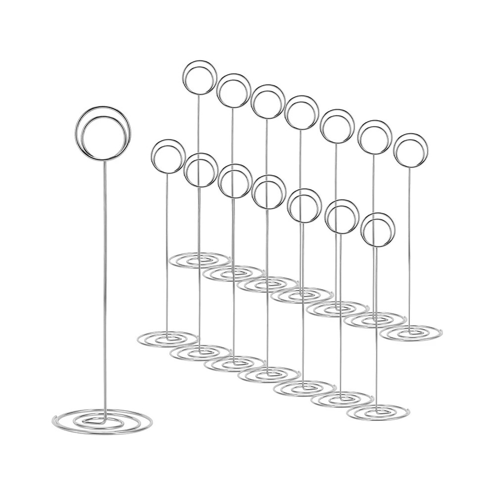 15 Pack 8.75 Inch Tall Table Number Holder, Place Card Holder, Table Picture Holder, Wire Photo Holder Clip,Menu Memo 6033699347990