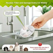10 Set Cat Water Fountain Filter Byte för Square 2,2L/73oz Cat Fountain Triple Filtration Pet Fountain Filter
