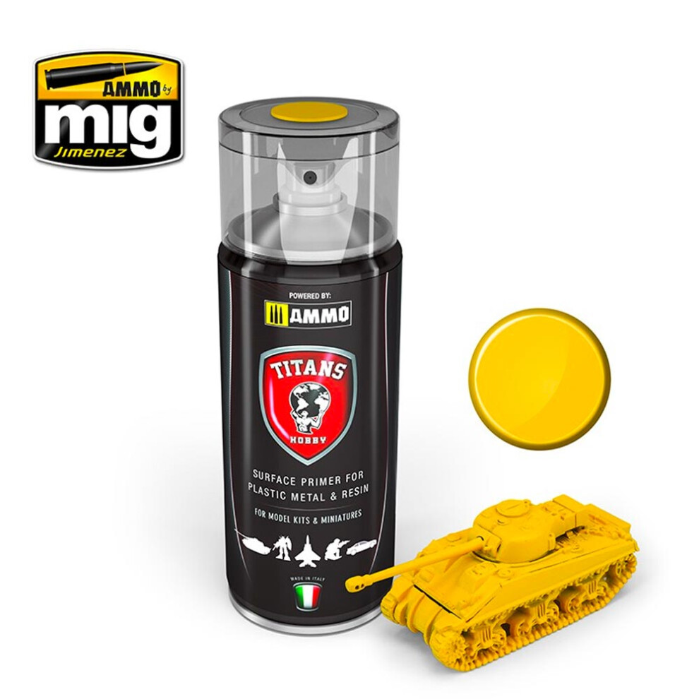 Ammo By Mig Titans Hobby 104 Imperial Yellow Matt Primer 400Ml Spray Paint 7426842918885