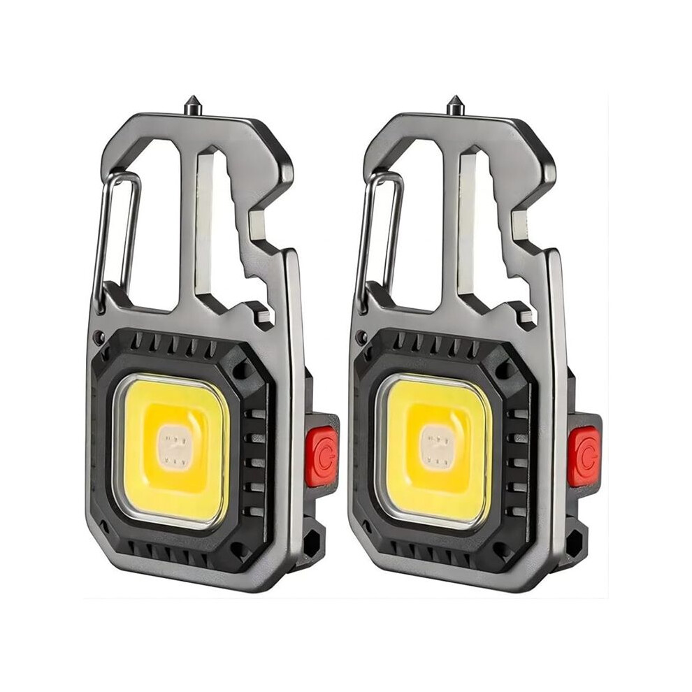 Keychain Working Rechargeable Flashlight, 4-In-1 Screwdriver 7-In-1 Wrench 1 Bottle Opener 1 Window Opener For Camping 6031119626526