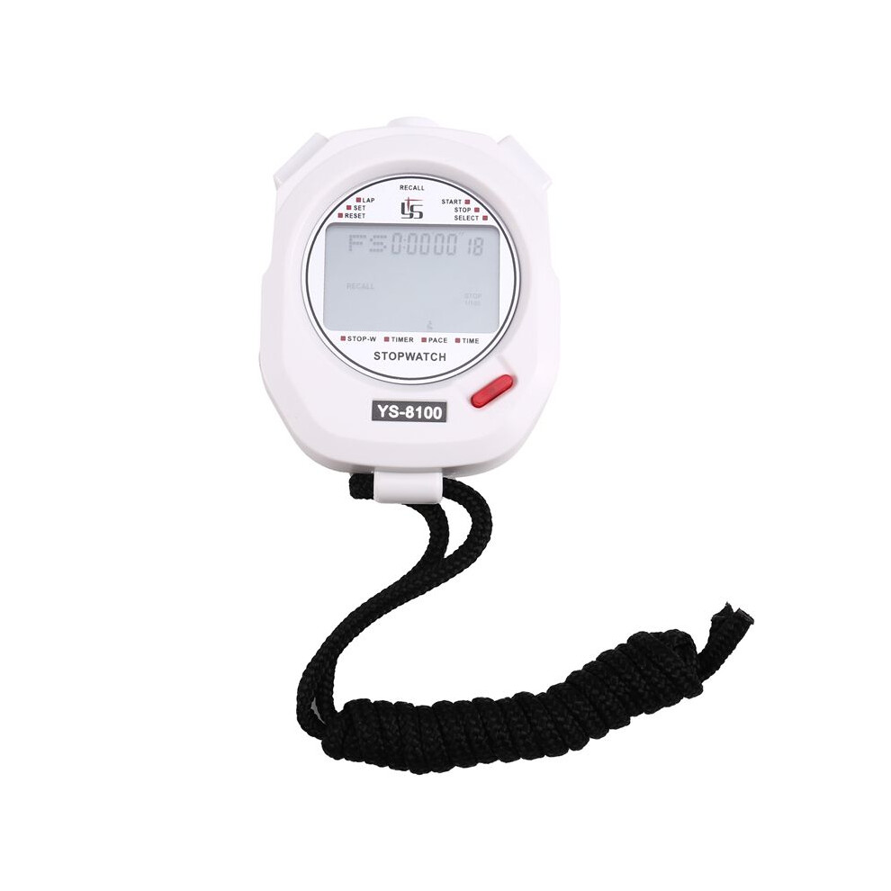 Ys Timer Stopwatch Chronograph Sports Training Digital Chronometers 3 Rows Display Of 100 Tracks White 6034275860094