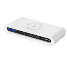 Tragbares Kabelloses LadegeräT, 4-In-1-Multiport-Wireless-LadegeräT Qc3.0, Schnellladung, Dual-USB-Wireless-LadegeräT für Zuhause, Reisen