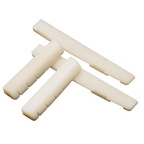 Folk Guitar Cow Bone Upper and Lower Saddle Bridge Saddle Nut Upper Saddle 43mm Lower Bridge 74mm