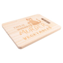 Funny Black Cat Cutting Board This is Where I Murder Vegetable Wooden Food Serving Tray Dethawing Engraved Vegan