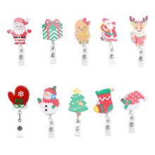 Christmas Badge Reel Badge Holder,for Nurse Teacher Doctor Women Men Office Stocking Stuffer Ornament Gifts