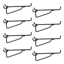 Peg Board Shelf Hooks, 8PACK 6In Metal Utility Hook Set, Peg Board Organizer for Garage Workbench Art Room Office