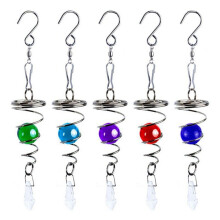5 PièCes Spirale Carillons éOliens Boule de Cristal Vent Spinner Pendentifs Crochet Rotatif Vent Carillon Queue pour Maison Jardin Cour DéCoration