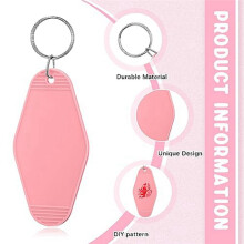 100 Pcs Blank Hotel Motel Keychain Bulk 20 Colors Plastic Sublimation Blank Keychains Vintage Rhombus Motel Key Tags