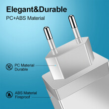 4 USB Fast Charging Adapter,with LED Light Fast Charge Charger 5V3A Charger Type-C QC3.0 Fast Charge Adapter(US Plug)