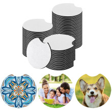 Sublimation Blanks Products Sublimation Car Cup Coasters Blanks Mat for DIY Car Cup Coasters Painting Accessorie,15Pcs