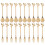 Dessert Spoon Fork Set,20 Pcs 4.7 Inch Cake Fork,Coffee Spoon, Gold Leaf Fruit Fork,(10 Spoon + 10 Fork) 1