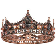 Coroas  para Homens - Coroa Barroca de Cristal de Strass Vintage, Coroa Full Kings Masculina para Festa de Formatura no Teatro