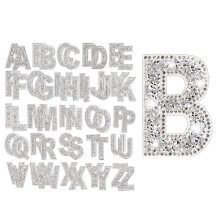 52 PièCes Autocollants Lettres Alphabet Strass Paillettes 2,4 Pouces RéSine Strass Fer sur Lettre Paillettes Autocollantes AZ