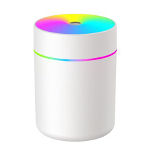 Humidificateur D'Air 180 Ml, Diffuseur D'Huiles Essentielles, Purificateur D'Air, Brumisateur D'Aromathérapie, Humidificateur Lumineux, Blanc.