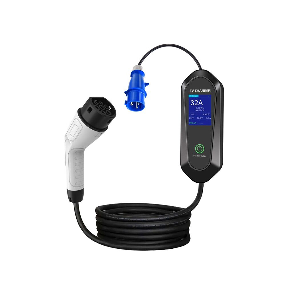 7Kw 32A 1Phase Portable Ev Charger Electric Car Charger Evse Fast Charging Cable Support Wifi App Control 6031559336146