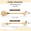 Dessert Spoon Fork Set,20 Pcs 4.7 Inch Cake Fork,Coffee Spoon, Gold Leaf Fruit Fork,(10 Spoon + 10 Fork) 8