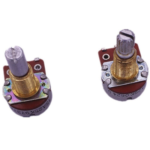2 St Gitarrpotentiometer Splined Liten Pot Elgitarr Baseffekt Förstärkare Tonvolym 18MM Skaftdelar