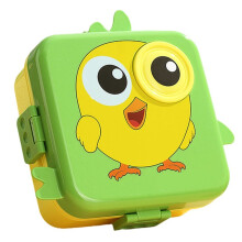 Lunch Box with Cutlery and Seasoning Box Divider, Microwave Lunch Box, Leak-Proof Food Container Green