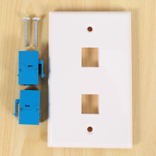2-Pack 2 Port Ethernet Wall Plate, RJ45 Cat6 Female to Female Jack Inline Coupler Face Plates, 2-Port