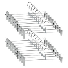 Pant Hangers,Skirt Hangers with Clips Space Saving,Adjustable Clips Hangers Clothes Hangers for Pants 20 Pack