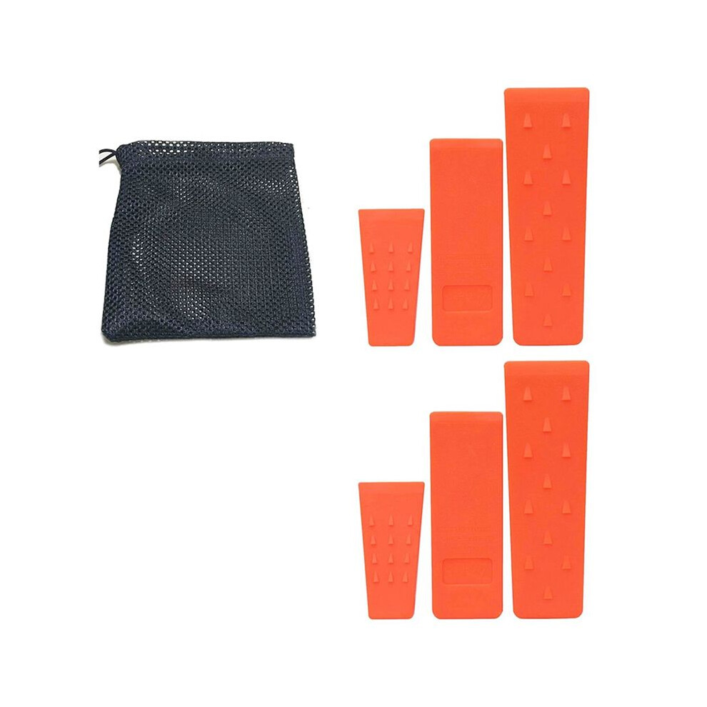 Tauoh 6 Pc Tree Felling Wedges With Spikes For Safe Tree Cutting-2 Each Of 10 Inch,8 Inch And 6 Inch Wedges With Storage Bag