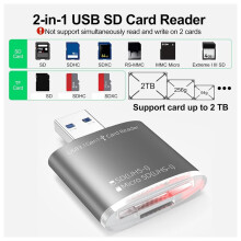2 in 1 USB and Reader Adapter, TF Card to USB 3.0 Adapter Support SDHC SDXC MMC UHS-I for Computer PC Laptop