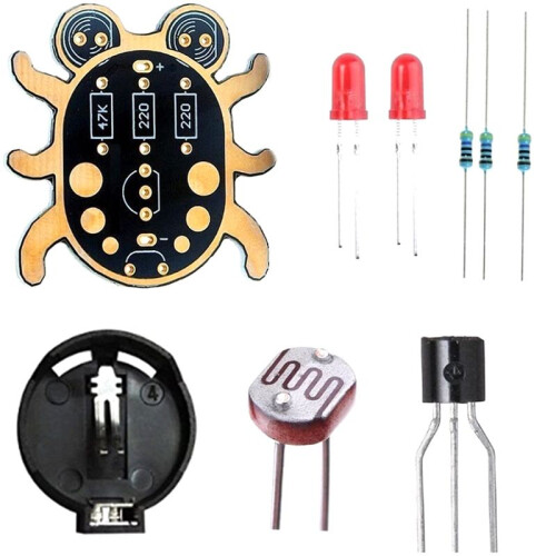 Weevil Eye Electronic DIY Kit Beginner Learn to Solder Fun Kit Handmade Gift Fit for Student Experiment Interaction