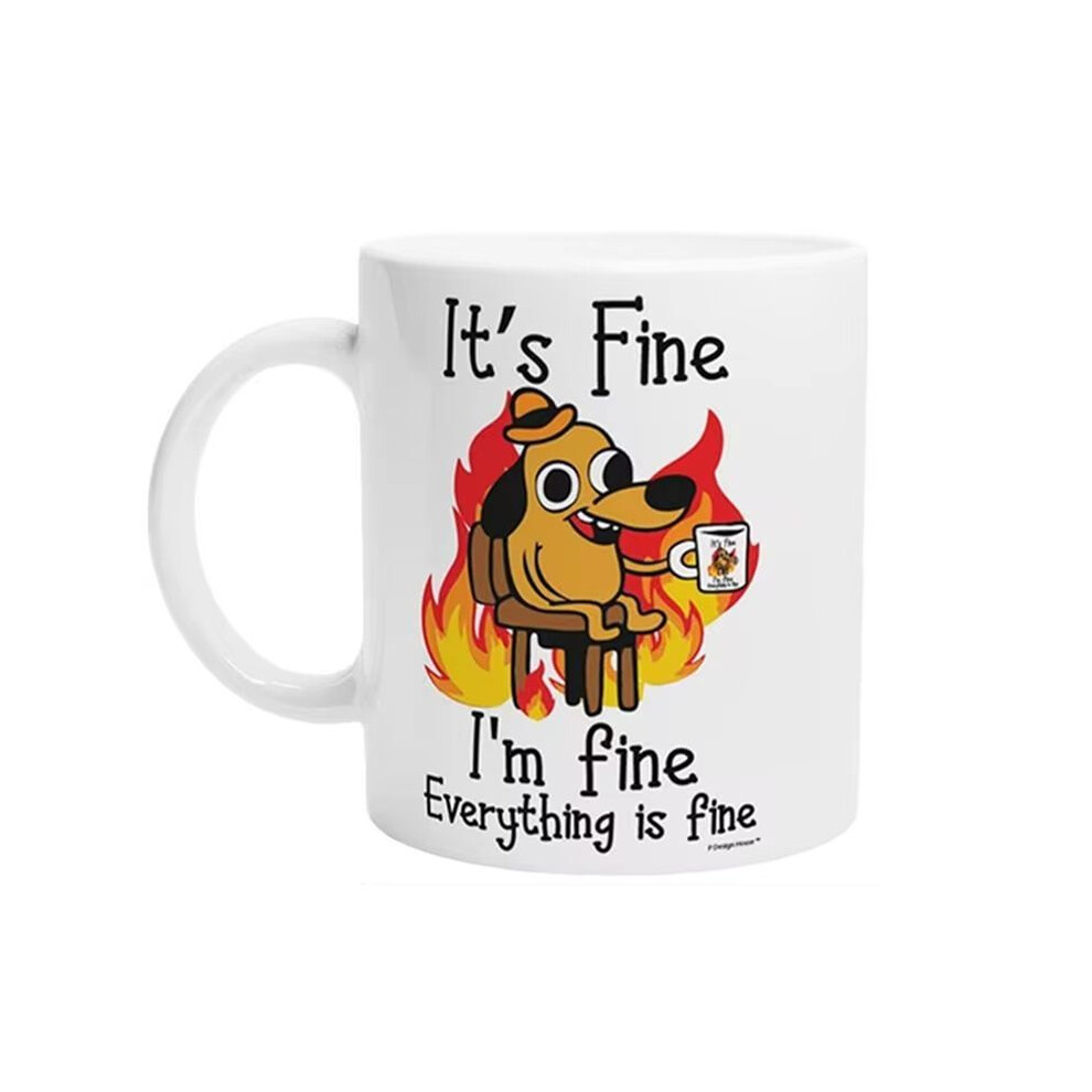 Photos - Beard & Moustache Care Coffee Beer Mug Cup Coffee Mugs Funny Mug Reusable Design Funny Coffee with the Words It'S Everything is Fine for Coffee