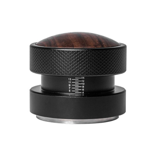 Self-Gravity Coffee Tamper Self-Adaptive Height Tamper Solid Wood Elastic Tamper Black Threaded Bottom 58.35mm