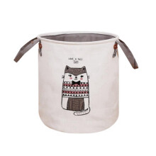 Flodable Laundry Basket Hamper, Dirty Clothes Hamper Storage Laundry Basket for College Dorms,Cat