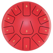 8 Inch Steel Tongue Drum, 11 Note Tambourine with Drumsticks and Finger Picks for Meditations Tambourine Instrument L